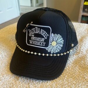 Jack Daniel's Black Trucker Hat with Daisy Patch